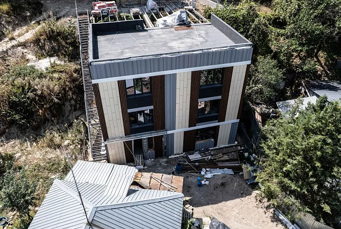 Дизайнерские фасадные панели ALMATAU и ORMAN, Линеарные панели  APROFIL, для бизнеса, банный комплекс, г. Алматы, 2025